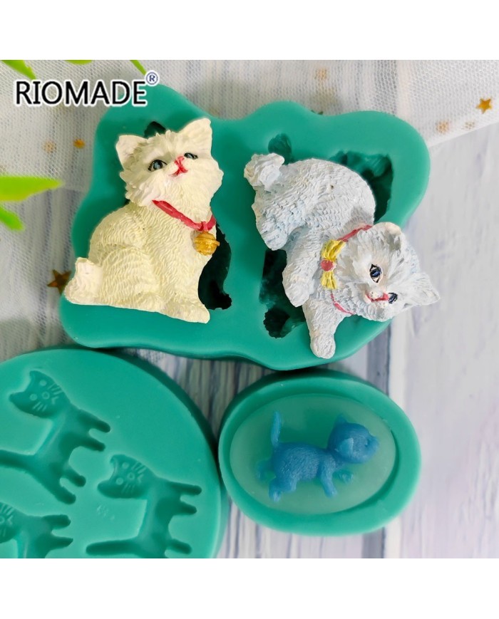 Süslü Ev Kedisi Silikon Reçine Epoksi Silikon Mum Kalıbı - Kod:M11