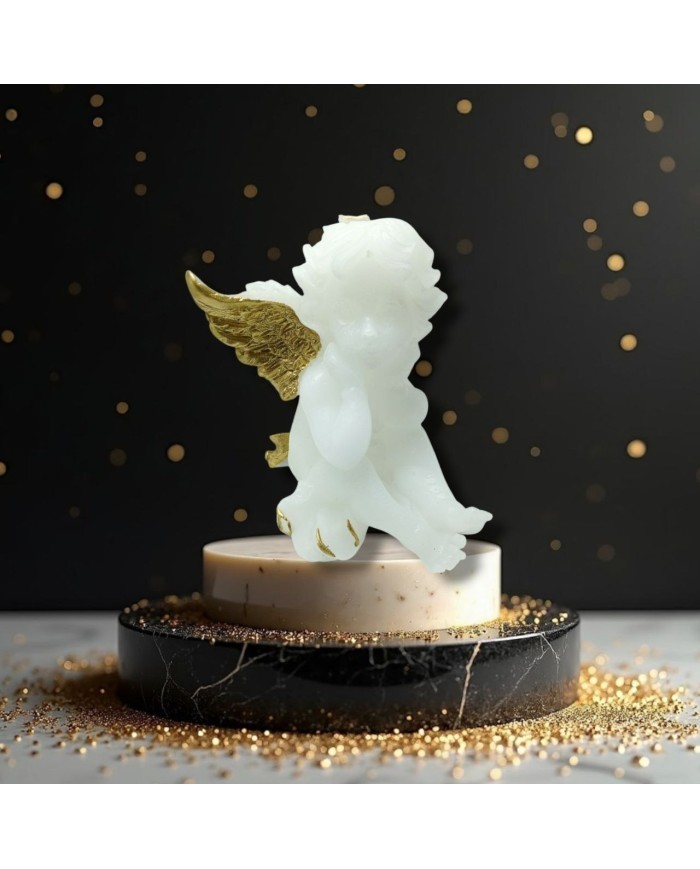 Oturan Melek Modeli Mum Modeli Varak Kanatlı