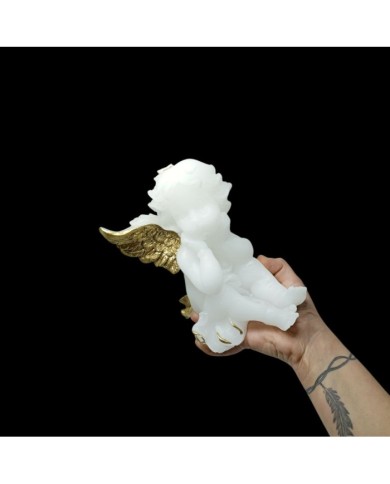 Oturan Melek Modeli Mum Modeli Varak Kanatlı