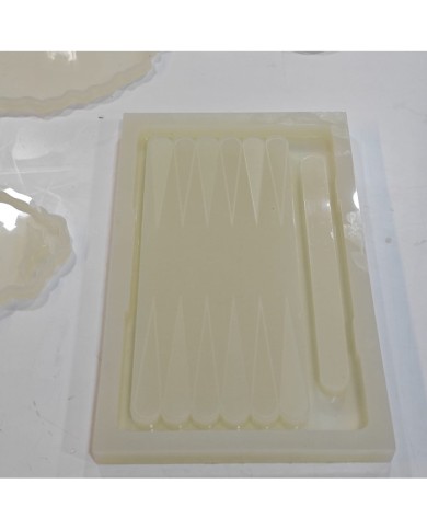 Epoksi Reçine Tavla Silikon Kalıp Modeli Mold 47,5 cm x 27,5 cm x 2 cm