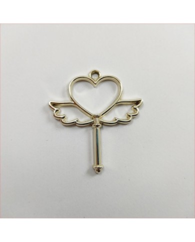Kanatlı Kalp Model Metal Kolye Ucu