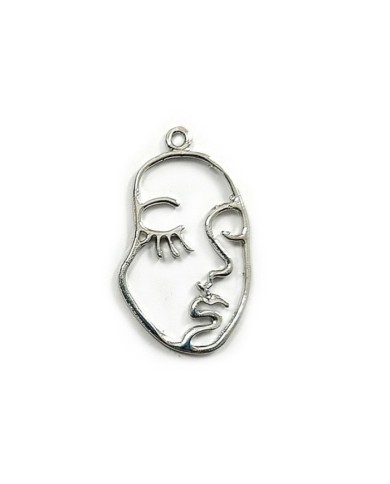 Metal Kolye Ucu - Kadın Yüzü Figürlü