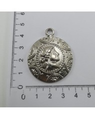 Metal Kolye Ucu - Portre - Gümüş