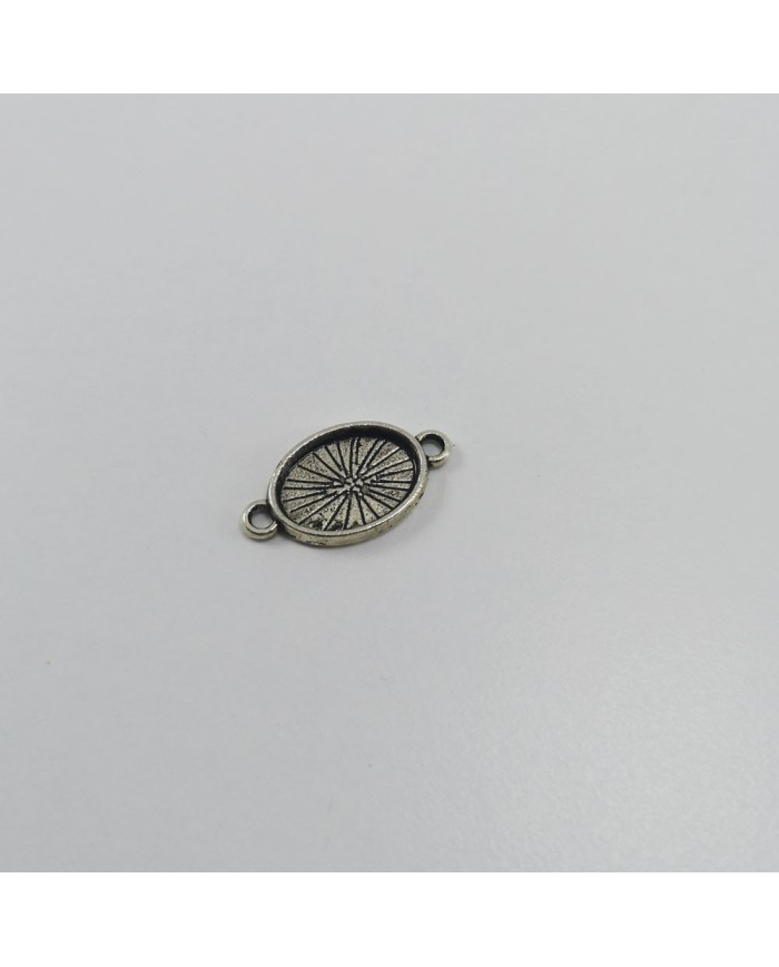 Metal Kolye Ucu - Çift Kulplu Oval