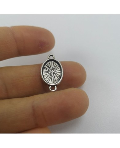 Metal Kolye Ucu - Çift Kulplu Oval