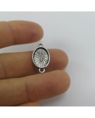 Metal Kolye Ucu - Çift Kulplu Oval