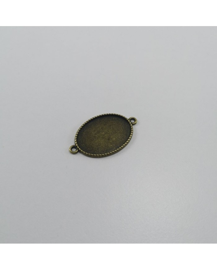 Metal Kolye Ucu - Oval Çift Kulplu