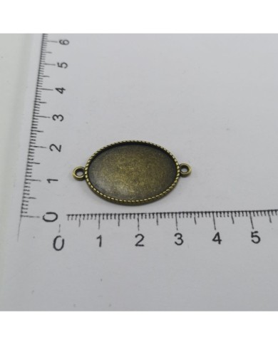 Metal Kolye Ucu - Oval Çift Kulplu