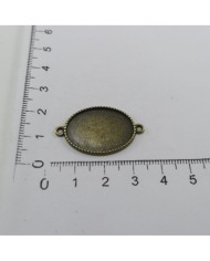 Metal Kolye Ucu - Oval Çift Kulplu