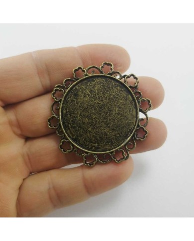 Metal Kolye Ucu - Kenarı Şekilli Yuvarlak