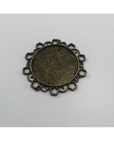 Metal Kolye Ucu - Kenarı Şekilli Yuvarlak