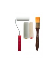 10cm Sünger Rulo Set + 10cm Kadife Rulo Yedek + Desen İpek Fırça 350-1