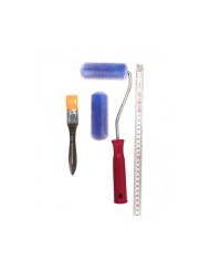 10 CM SÜNGER ÜSTÜ KADİFE KAPLI RULO FIRÇA SET 2'Lİ + DESEN 350-1 FIRÇA