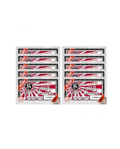 TOZ KUMAŞ BOYASI KIRMIZI 10 'LU SET