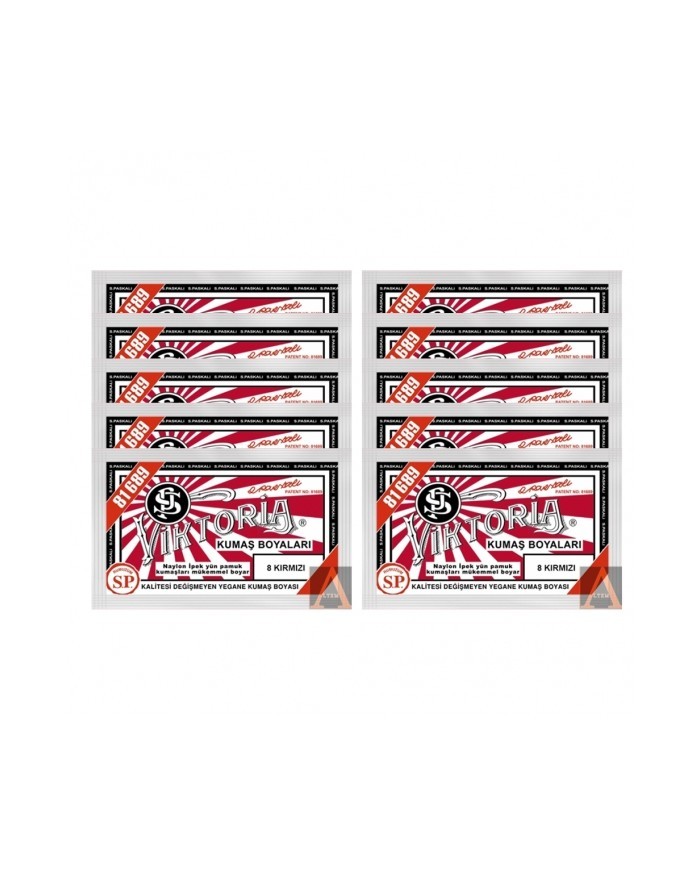 TOZ KUMAŞ BOYASI KIRMIZI 10 'LU SET