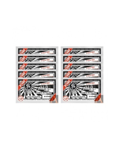 TOZ KUMAŞ BOYASI SİYAH10 'LU SET