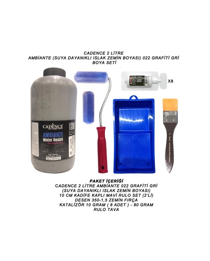 2 LİTRE AMBİANTE 022 GRAFİTİ GRİ SET
