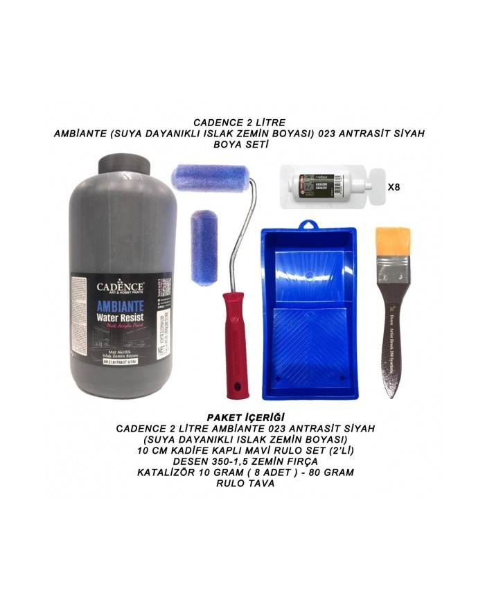 2 LİTRE AMBİANTE 023 ANTRASİT SİYAH SET