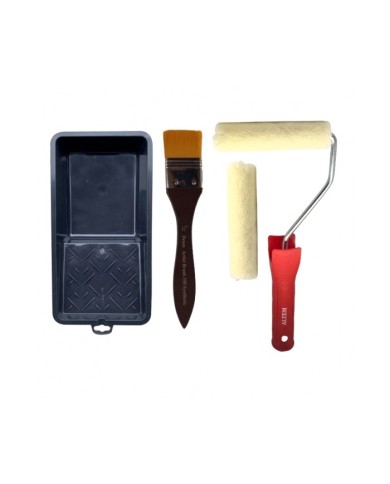 10 CM KADİFE RULO (MOHER) FIRÇA + 350-1,5 İPEK FIRÇA + TAVA SETİ