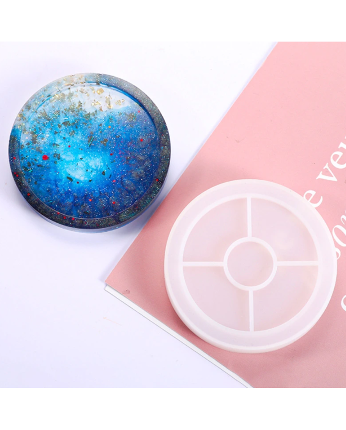 Yuvarlak Bardak Altı Reçine Epoksi Silikon Kalıbı - Kod: 19