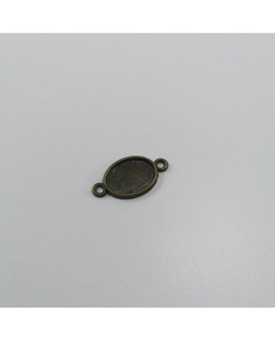 Metal Kolye Ucu - Çift Kulplu Oval