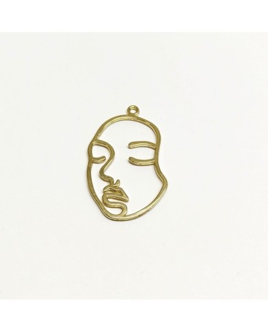 Metal Kolye Ucu - Yüz Figürü