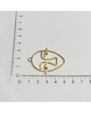 Metal Kolye Ucu - Yüz Figürü 3