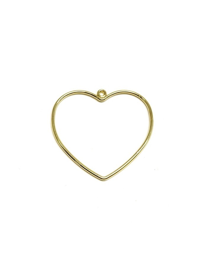 1 Adet Metal Kolye Ucu - Büyük Kalp