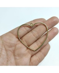 1 Adet Metal Kolye Ucu - Büyük Kalp