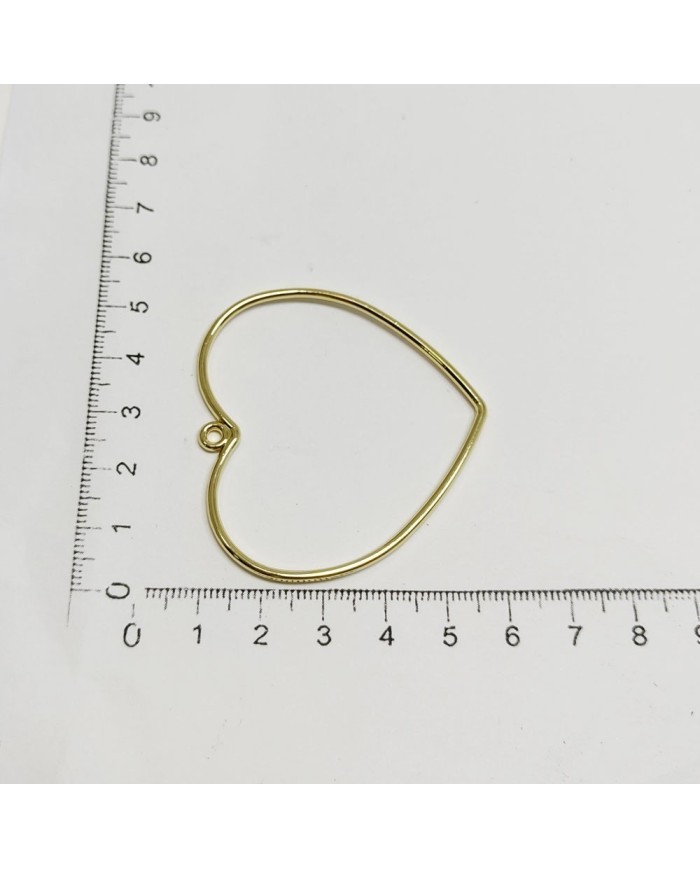 1 Adet Metal Kolye Ucu - Büyük Kalp