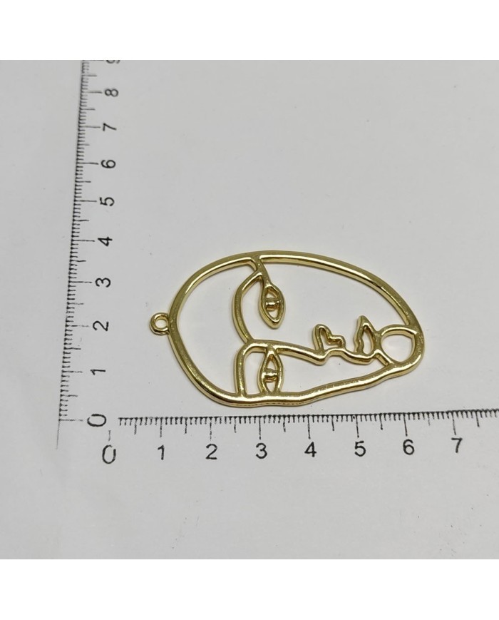 Metal Kolye Ucu - Yüz Figürü 4