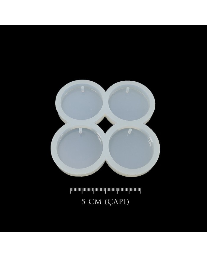 Dörtlü Küçük Magnet Takı Epoksi Kalıp - Yuvarlak - DK3
