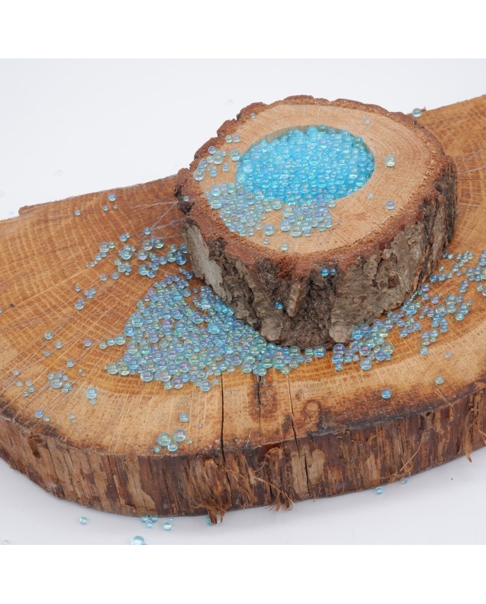 Mavi Uçan Baloncuk Cam Boncuk Deliksiz 10 Gr