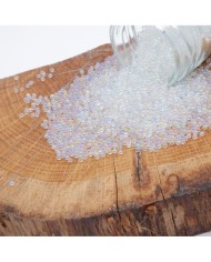 Beyaz Uçan Baloncuk Cam Boncuk Deliksiz 10 Gr