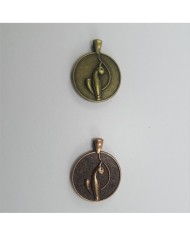 Metal Kolye Ucu - Kedili Adet Seçiniz 25 Renk Seçiniz Bakır