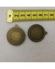 Metal Kolye Ucu Yuvarlak Eskitme İşlemeli