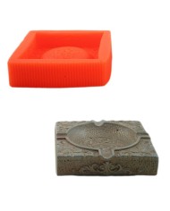 Desenli Kulluk - Beton Saksı Silikon Kalıp - B-139