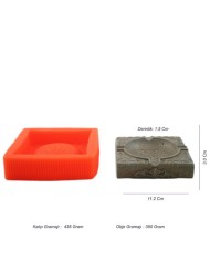 Desenli Kulluk - Beton Saksı Silikon Kalıp - B-139