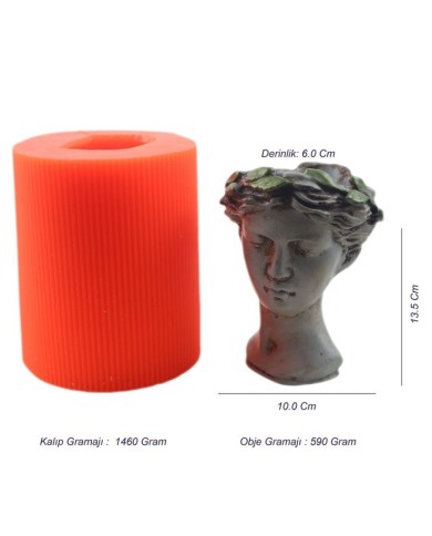 Helen Kalıbı - Beton Saksı Silikon Kalıp - B-129