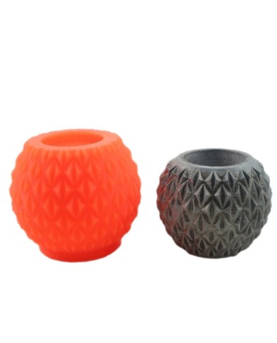 Desenli Yuvarlak  Beton Saksı Silikon Kalıp B-137