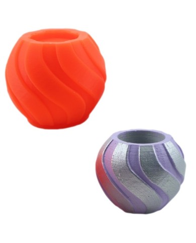 Geniş Spiral Çizgili Beton Saksı Silikon Kalıp B-138