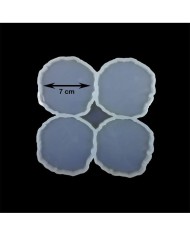 5 Adet- Dörtlü Yuvarlak Reçine Epoksi Kalıbı 7 cm - ÇM 1