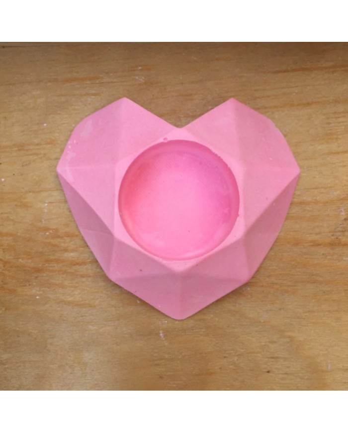Mum ve Saksı Beton Kalıbı - Kalp - 378
