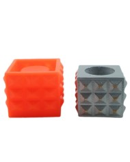 Kare Beton Saksı Silikon Kalıp - 119 - Kabartmalı