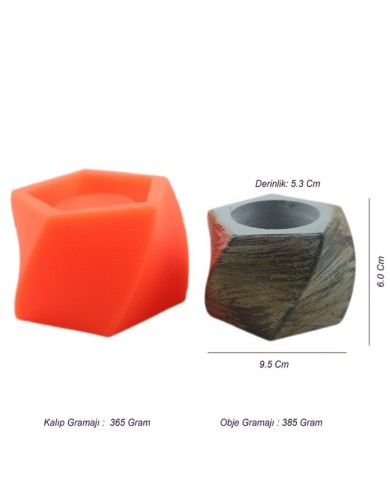 Spiral Geometrik Beton Saksı Silikon Kalıp - 121