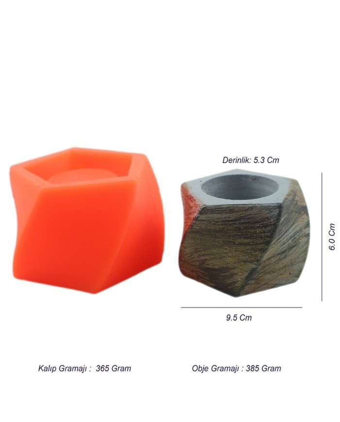 Spiral Geometrik Beton Saksı Silikon Kalıp - 121