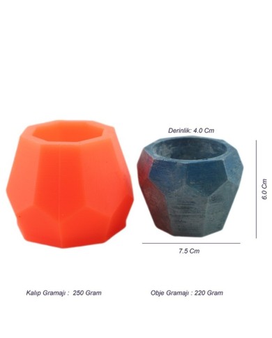 Beton Saksı Silikon Kalıp - 123