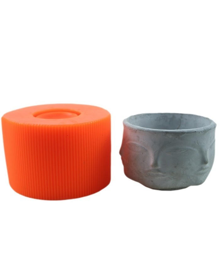 Yüz Beton Saksı Silikon Kalıp - 125
