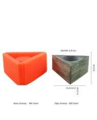 Üçgen Beton Saksı Silikon Kalıp - 142