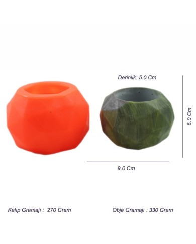 Yuvarlak Geometrik Beton Saksı Silikon Kalıp - 150
